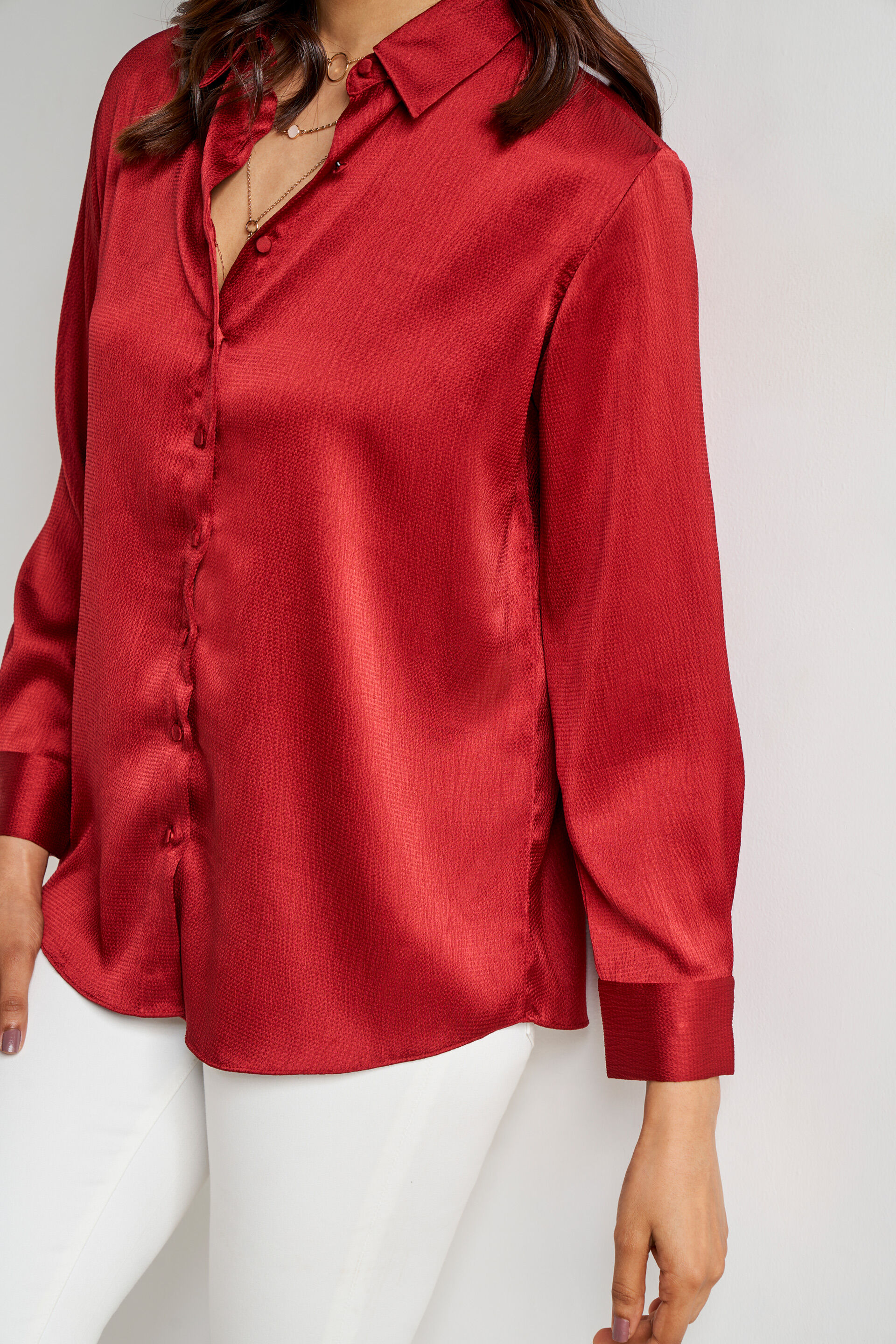 Red Solid Curved Top, Red, image 6